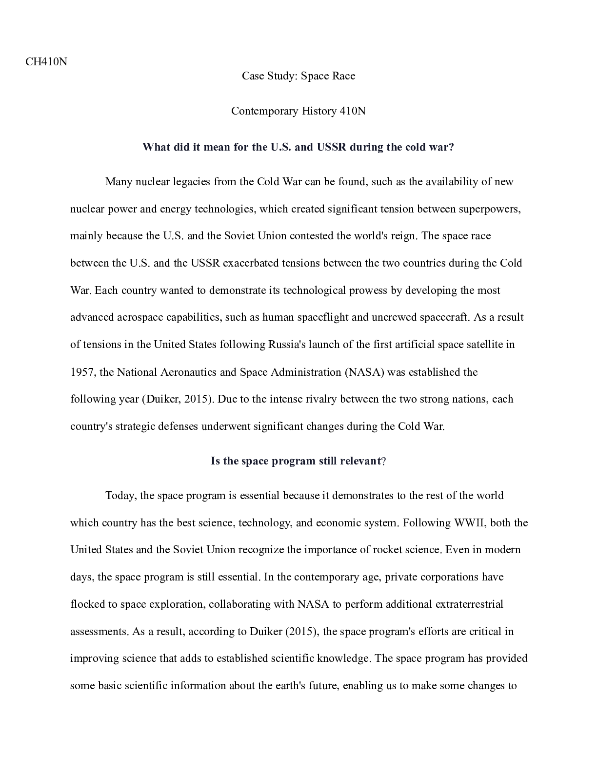 Preview of Case Study.edited.docx    CH410N  Case Study: Space Race Contemporary History 410N   What